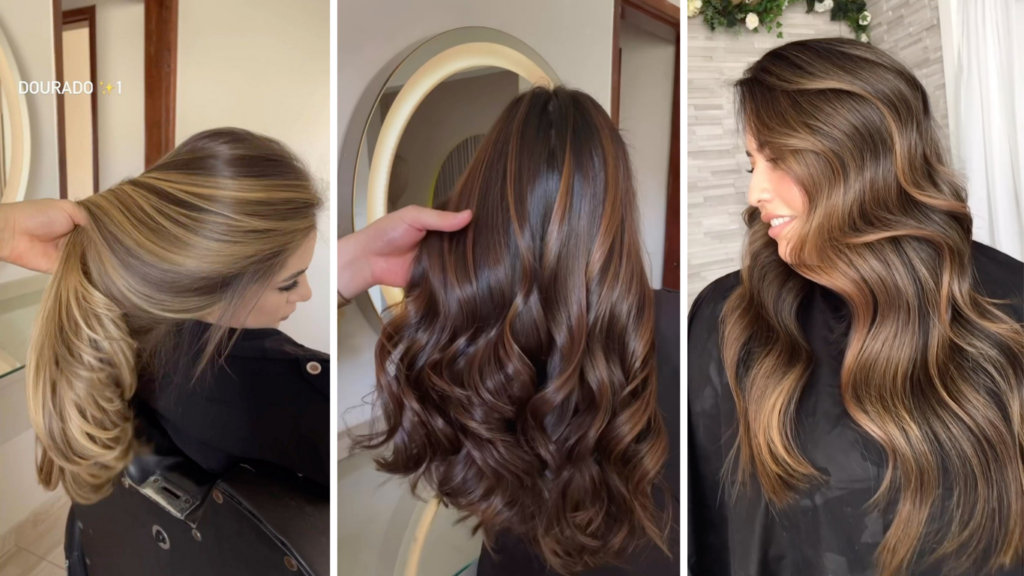 Comparação lado a lado dos diferentes estilos de morena iluminada