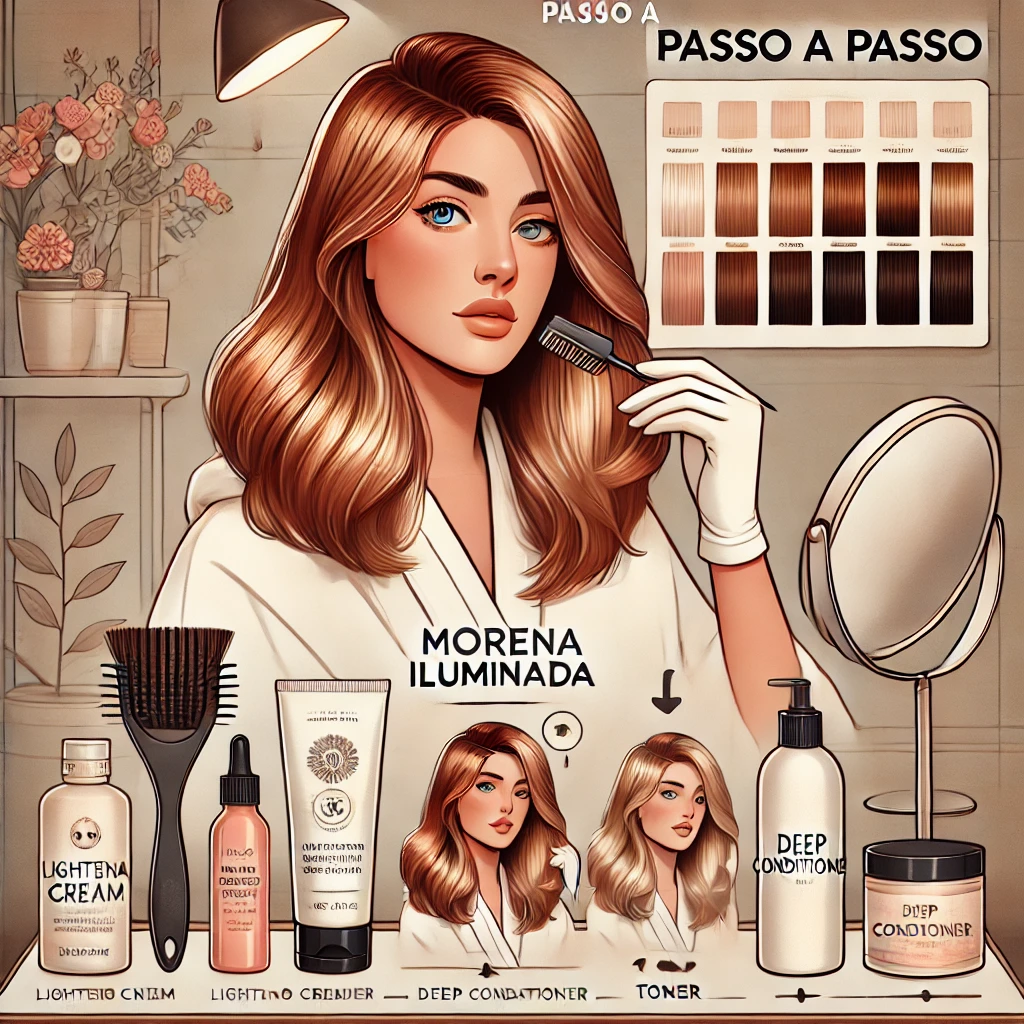 Como fazer morena iluminada sozinha passo a passo